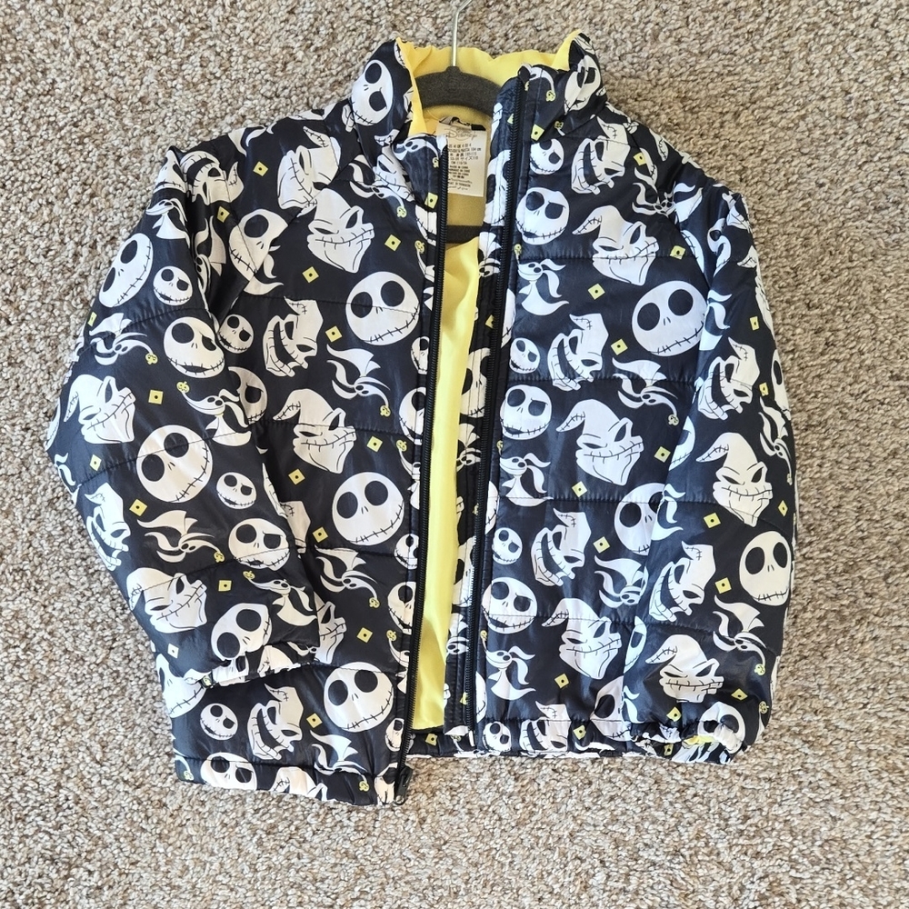 Disney Black and Yellow Jack Skellington Pattern Jacket